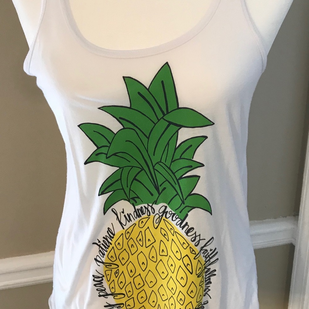White pineapple tank top